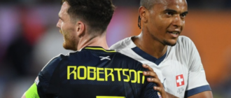 Capitão da Escócia, Robertson, fala aos fãs após eliminação da equipe na Eurocopa